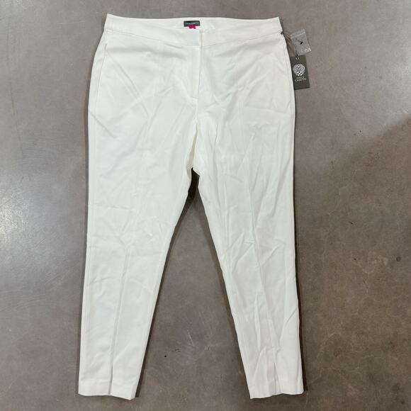 Vince Camuto Essentials Slim Leg Stretch Slit Ankle Pants Ivory Plus Sz 14W NWT - Picture 2 of 12